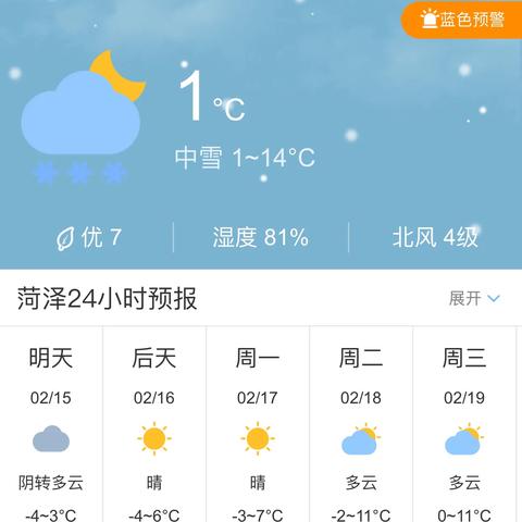 山东菏泽天气预报（山东菏泽天气预报今明后三天）
